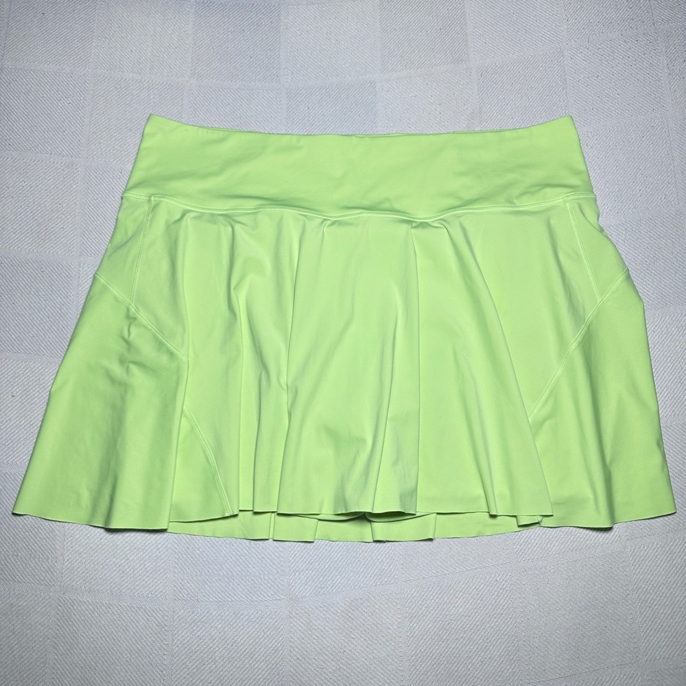 Athleta Ace Tennis Skort Women 3X Active Golf Pickleball Bright Lime Green 15.5"